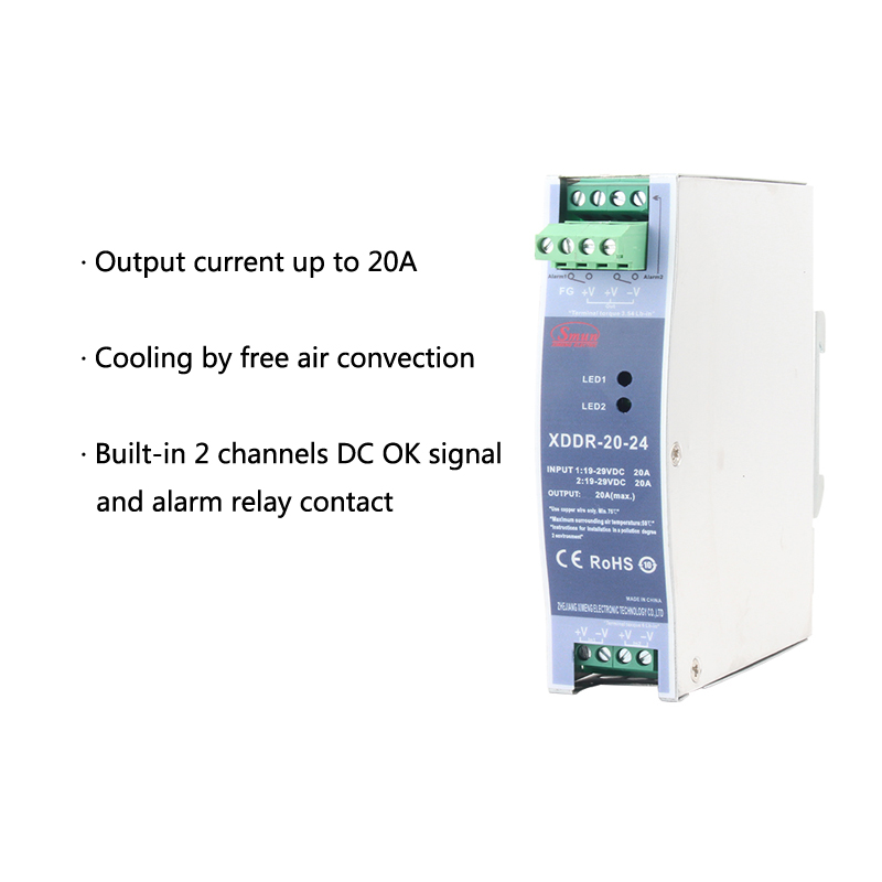 XDDR-20/DRDN-20 20A Din レールタイプ冗長モジュール 12V/24V/48V サポート 1+1 および N+1 冗長システム
