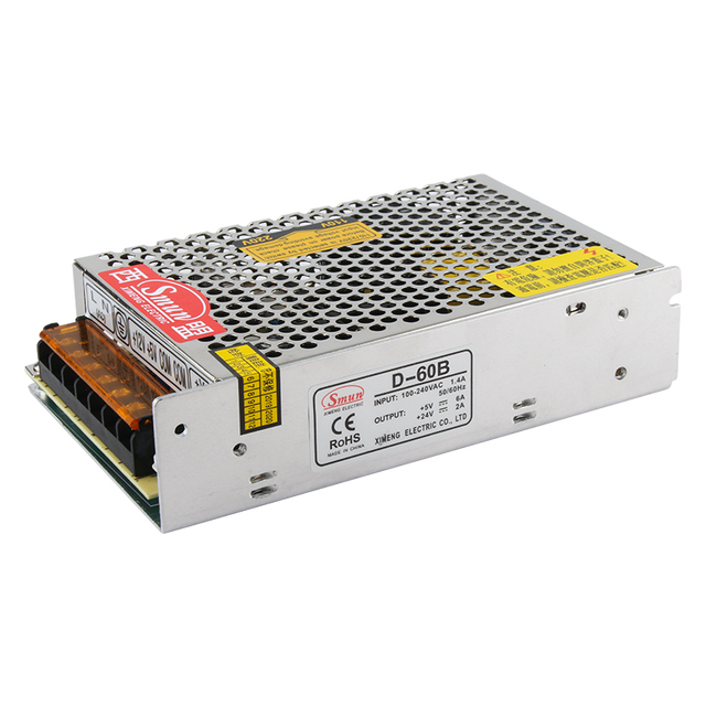 D-60B 5V6A 24V2A 60W デュアル出力スイッチング電源 