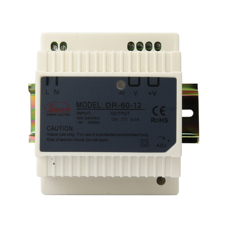 DR シリーズ 30W 45W 60W 5V/12V/24V 出力 DIN レール電源付き