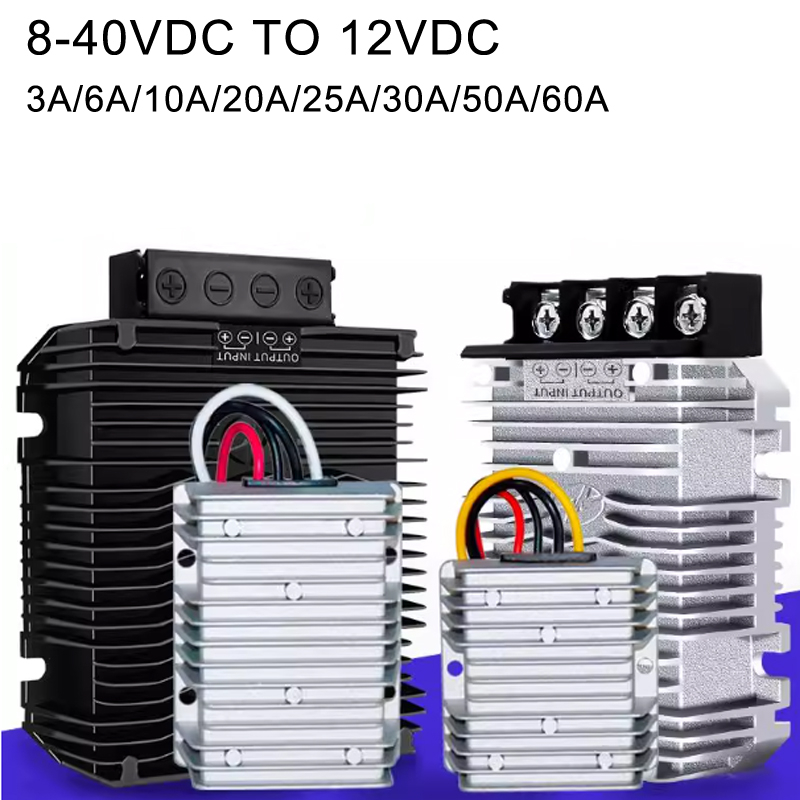 8-40V ～ 12V 3A ～ 60A 単一出力非絶縁 DC-DC 昇圧降圧カーコンバータ