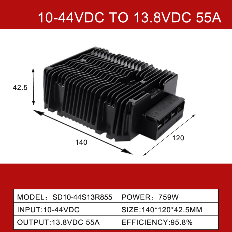 8 ～ 40V 入力 13.8V 3A ～ 55A 出力 DC-DC 昇圧降圧パワーコンバータ