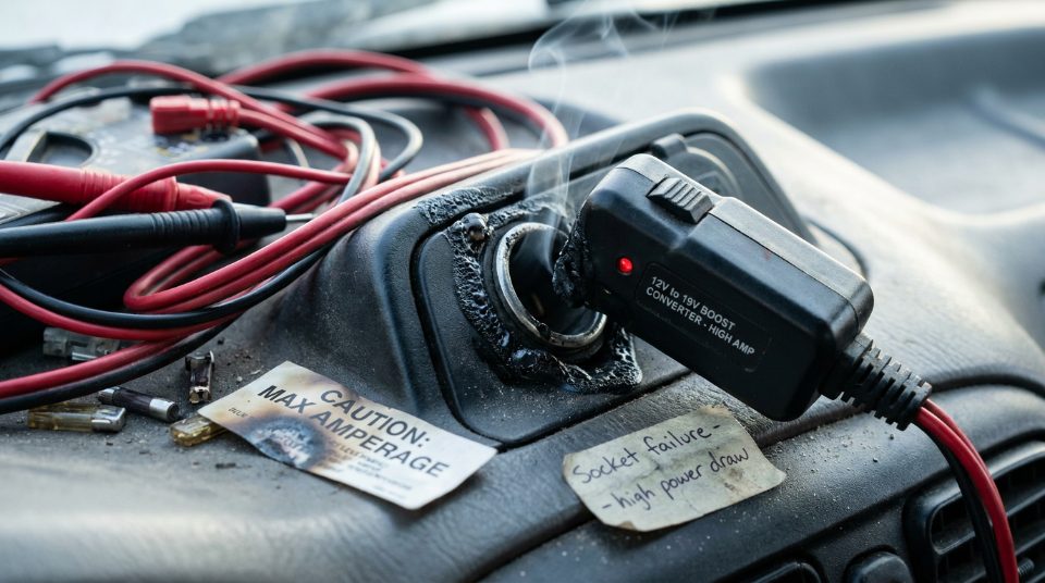 アンペア数の罠: 高出力コンバーターが車のソケットを溶かす理由