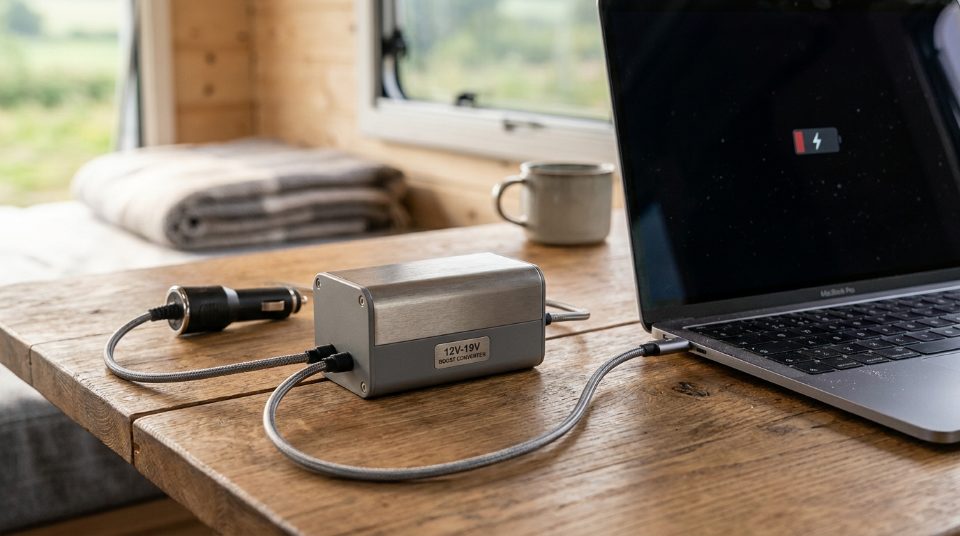ノートパソコンの充電に 12V から 19V への昇圧コンバータが必要な理由